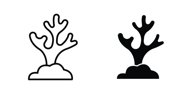 Algae icon vector editable stroke. logo symbol illustration.