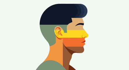 Abstract profile portrait illustration © Topscor