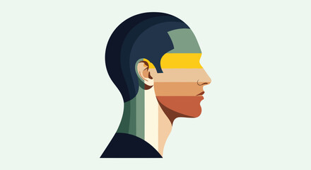 Abstract profile portrait illustration © Topscor