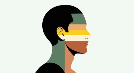 Abstract profile portrait illustration © Topscor