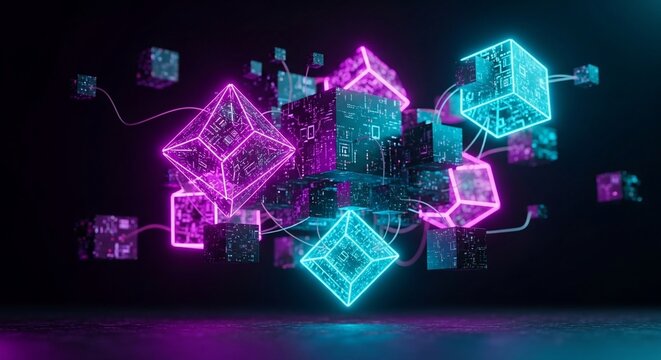 Abstract digital data network composition