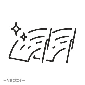 Two windshield wipers icon, car glass cleaner, thin outline editable stroke vector