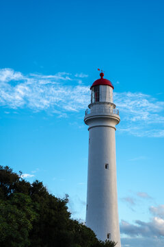 Split Point Lighthouse at sunset in Aireys Inlet, Great Ocean Road, Australia