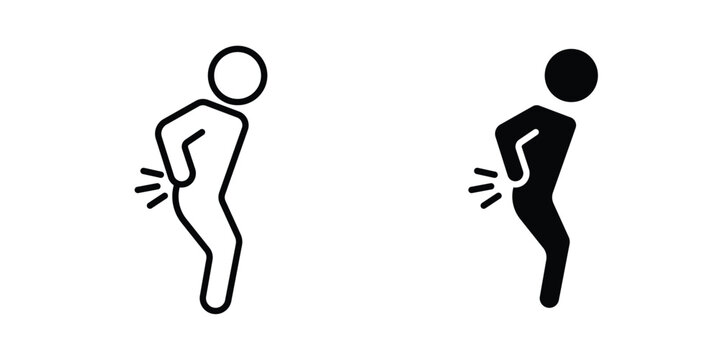 Back pain icon vector editable stroke. logo symbol illustration.
