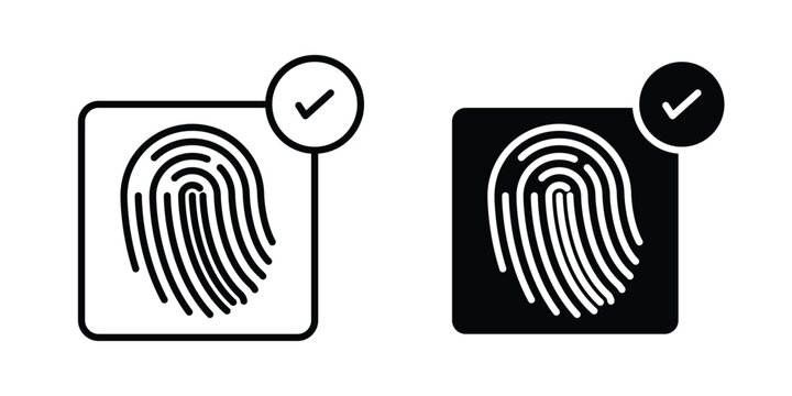 Biometric security icon vector editable stroke. logo symbol illustration.