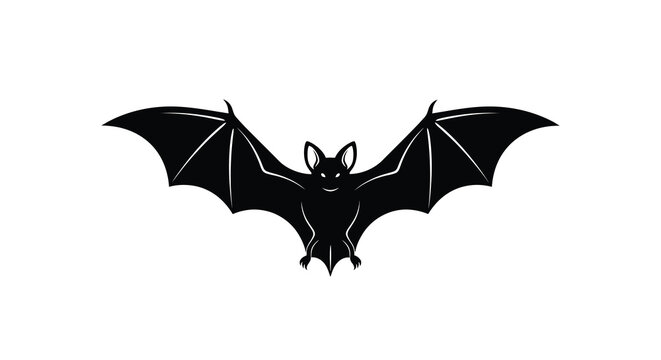 bat silhouette on white background high quality professional