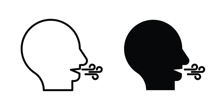 Breathing icon vector editable stroke. logo symbol illustration.