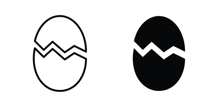 Broken egg icon vector editable stroke. logo symbol illustration.