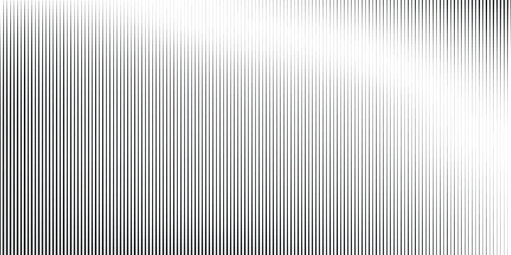 Vertical halftone line gradient texture. Fading stripe gradation background. Modern monochrome linear pattern.