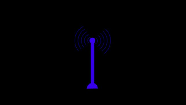 A simple abstract blue vertical line with a small horizontal base against a dark background. Vertical line concept for abstract visuals. Vertical line geometric form for design layouts.