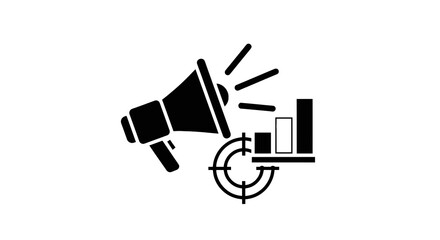 Black and white megaphone icon symbol. © Ikhsan