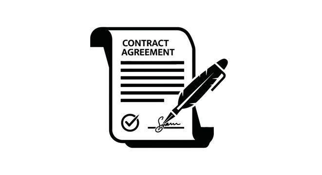 Contract agreement document with pen.