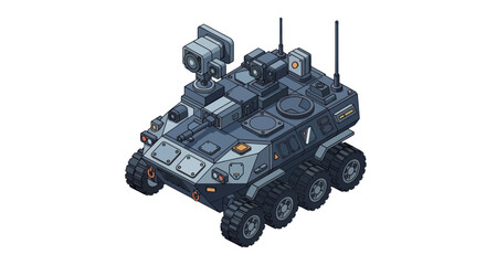 Armored Military Vehicle with Advanced Weapon Systems. © Vario
