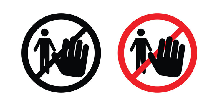 Do not enter sign vector editable stroke. logo symbol illustration.