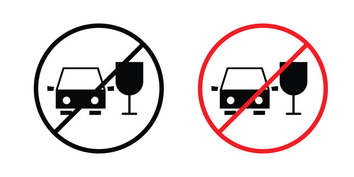 Don't drink and drive sign vector editable stroke. logo symbol illustration.