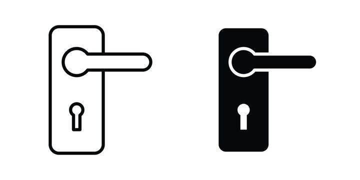 Door handle icon vector editable stroke. logo symbol illustration.