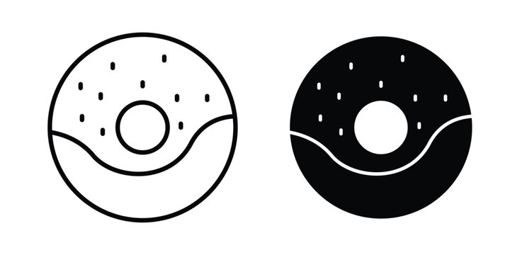 Doughnut icon vector editable stroke. logo symbol illustration.