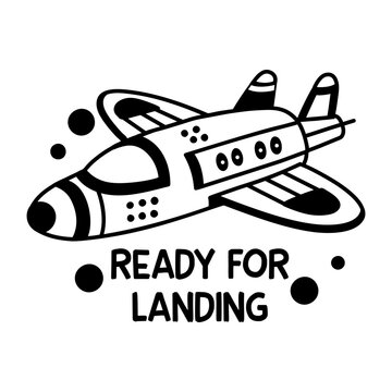 A glyph sticker of landing plane 
