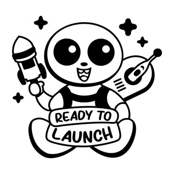 A glyph sticker of a satellite with stay updated typography 

