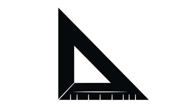 A stark black geometric shape resembling a drafting triangle dominates a white background creating a bold visual statement silhouette high quality professional detailed modern