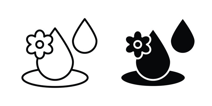 Essentials oil drop icon vector editable stroke. logo symbol illustration.