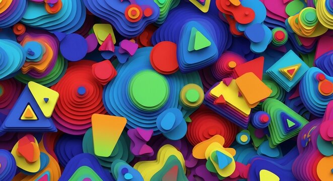 Abstract colorful layered shapes