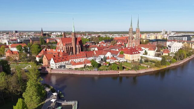 Panorama of the city of Wroclaw, Poland