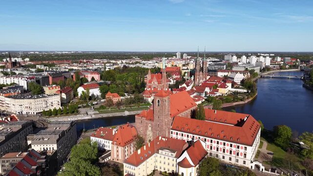 Panorama of the city of Wroclaw, Poland