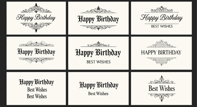 Happy birthday best wishes greeting card labels