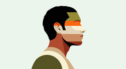 Profile portrait graphic design illustration © Surya