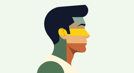 Profile portrait illustration abstract colors © Surya