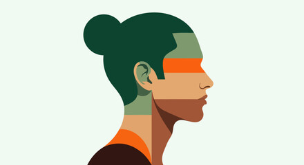 Profile portrait in geometric style © Surya