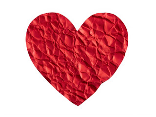 Fototapeta premium Red heart symbol with crumpled paper texture