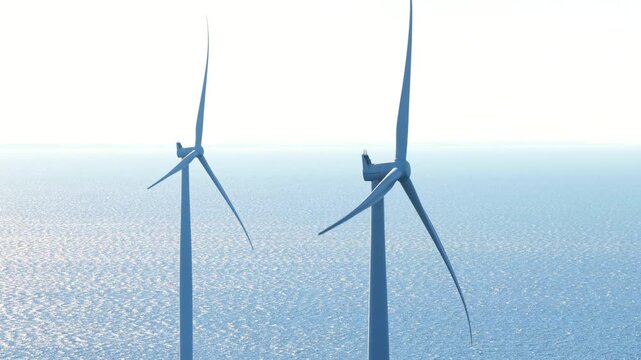 Wind turbine construction with a huge crane at a wind park in Flevoland Netherlands. Aerial view drone photo from above.