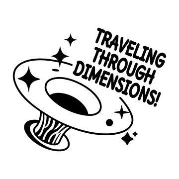 A glyph sticker of a space wormhole