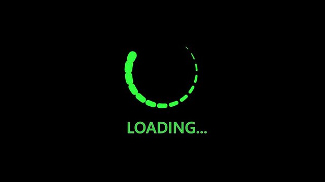 Digital green crescent shape against a dark background with dotted outline. Crescent shape concept for abstract visuals. Crescent shape glowing form for design layouts.