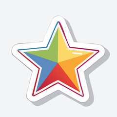Fototapeta premium Colorful Star Icon with Segments