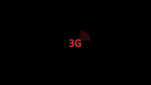A minimalist display of the 3g network signal indicator on a dark background. Network signal concept for interface visuals. Network signal simple connectivity display for systems.