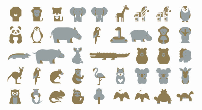 Collection of various animal icons.