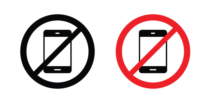 No cell phone sign vector editable stroke. logo symbol illustration.