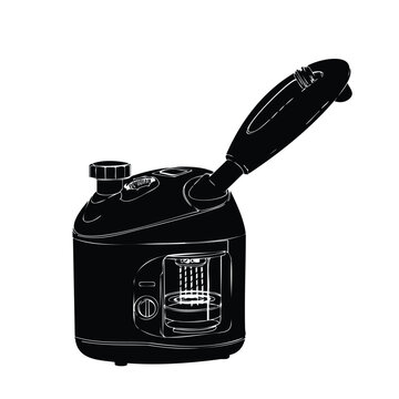 Facial steamer silhouette set bundle vector.
