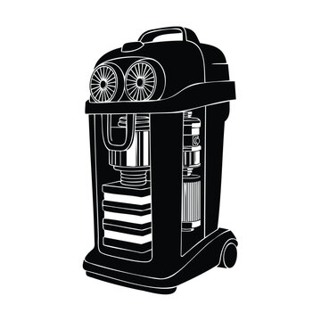 Vacuum cleaner silhouette set bundle vector.