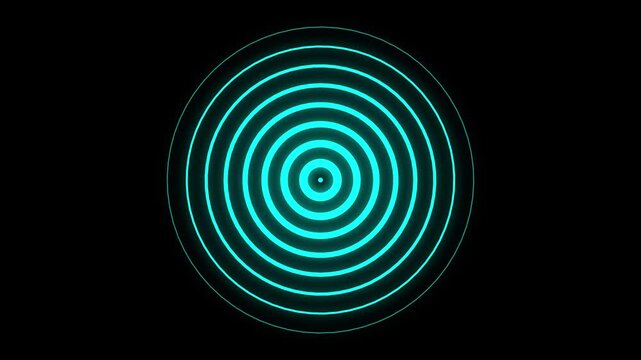 A aqua color radio waves animation on the background.  Radio waves concept. network tower produced radio wave concept. Digital radio waves animation.