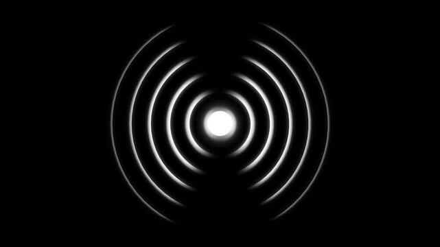 Radio wave screen background 4k animation . Digital Radio wave circle background.