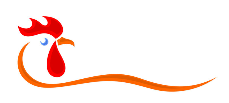 Stylized symbol of a red rooster.
