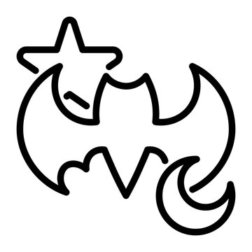 bat icon, line icon style