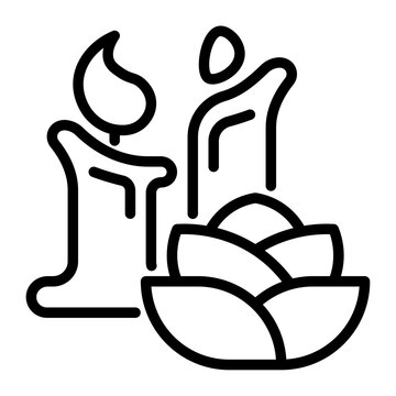 Candle icon, line icon style
