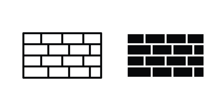 Wall icon vector editable stroke. logo symbol illustration.