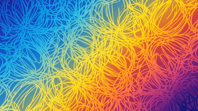 Colorful abstract underwater coral reef with vibrant marine plants
