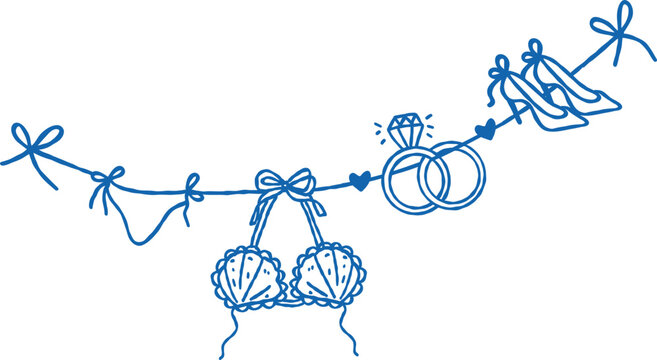 Summer Beach Bachelorette Party Garland Border Outline